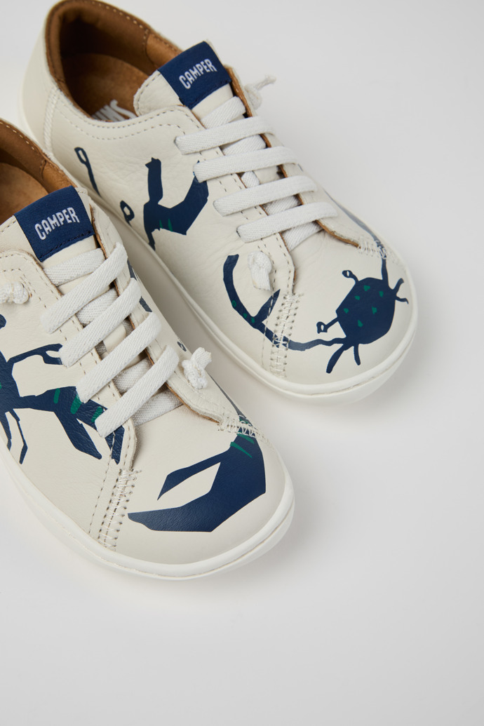 Close-up view of Twins Multicolor Leather Shoes for kids.