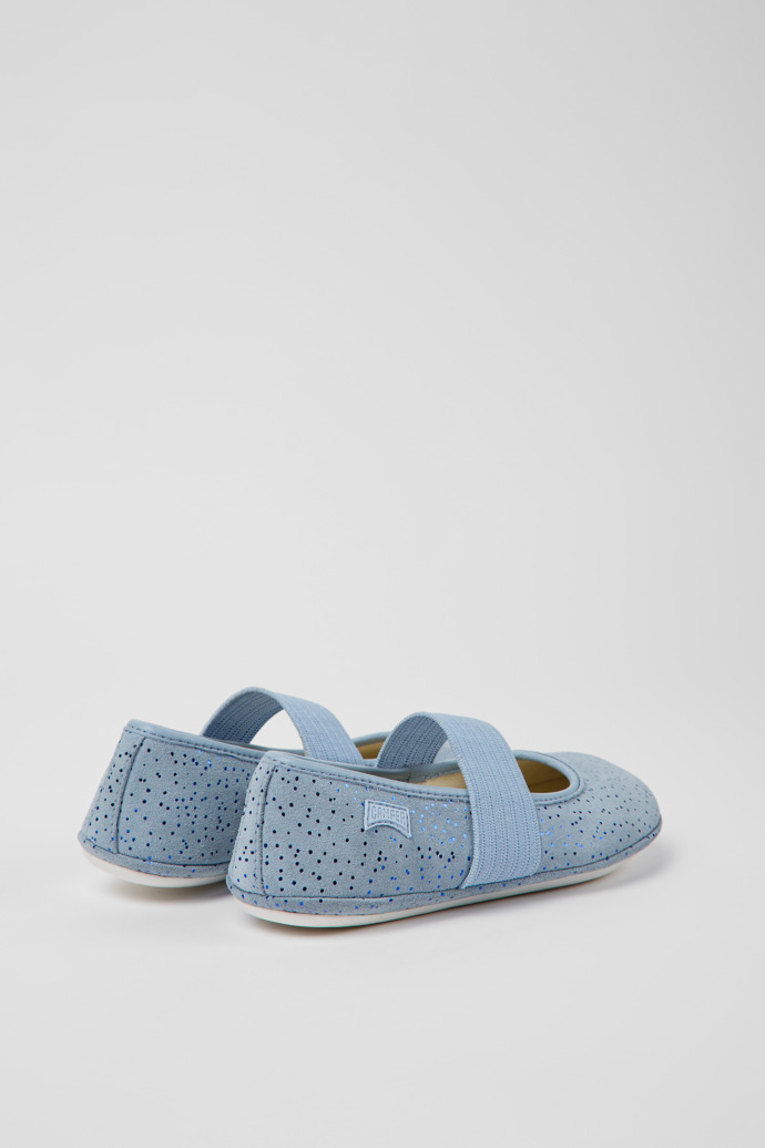 Back view of Right Blue nubuck ballerinas for kids