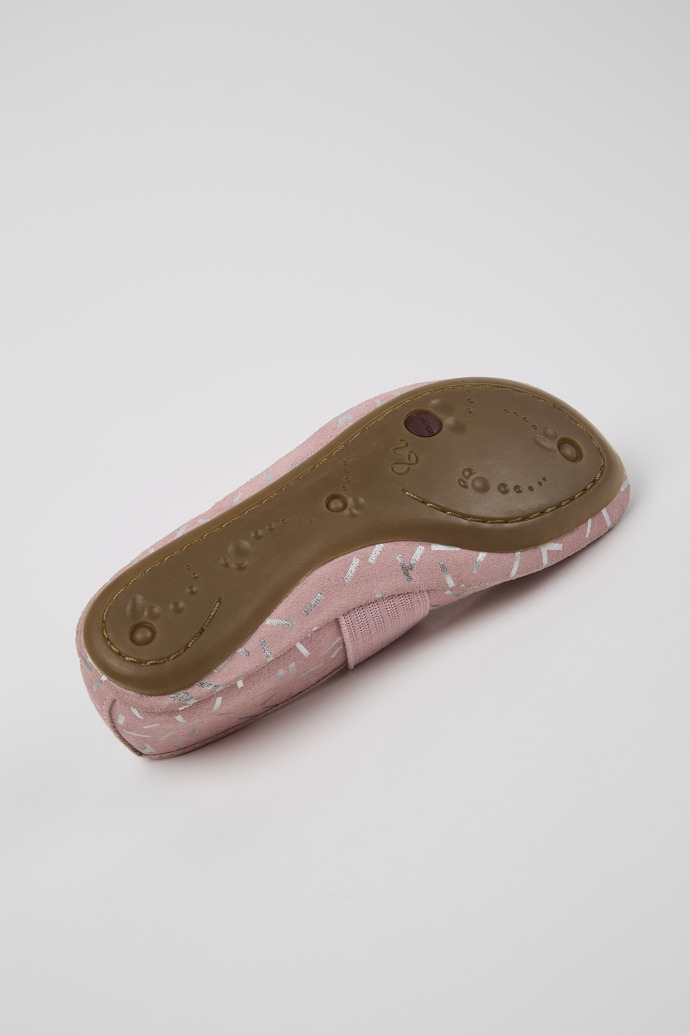 The soles of Right Multicolor Nubuck and Leather Ballerina for Kids.