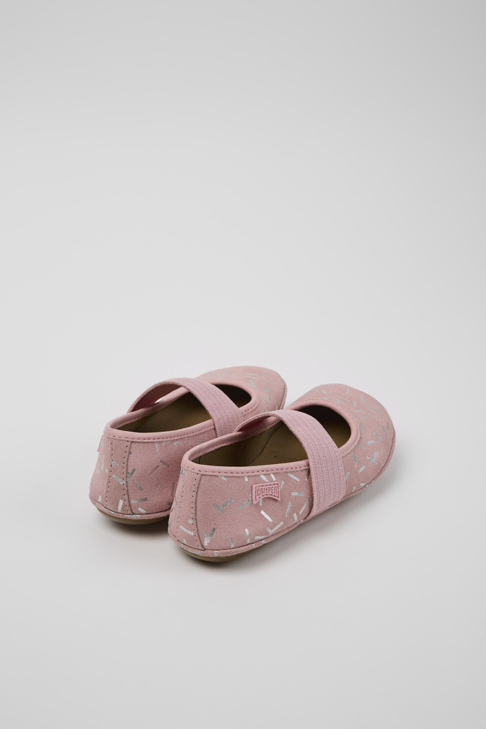 Back view of Right Multicolor Nubuck and Leather Ballerina for Kids.