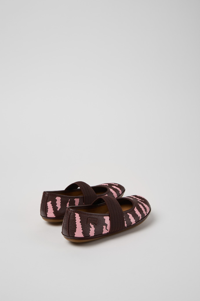 Back view of Twins Multicolor Leather Ballerinas for Children.