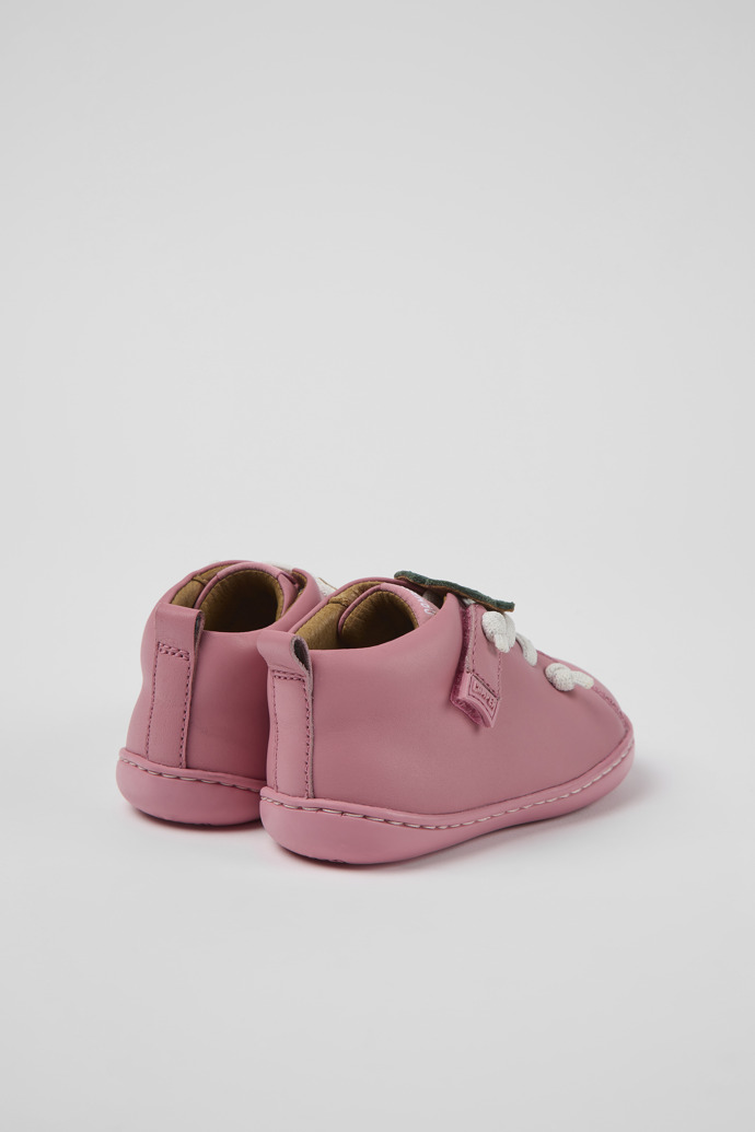 Back view of Peu Pink leather shoes for kids