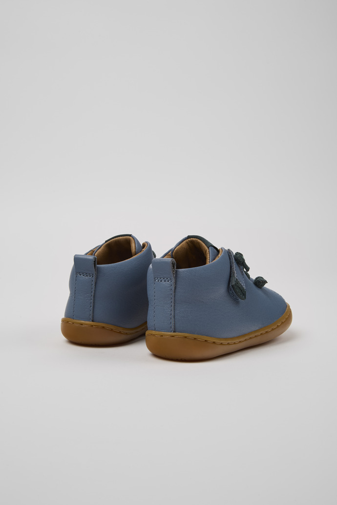 Back view of Peu Gray leather shoes for kids