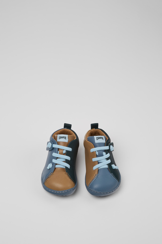 Image of Overhead view of Twins Multicolor leather shoes for kids