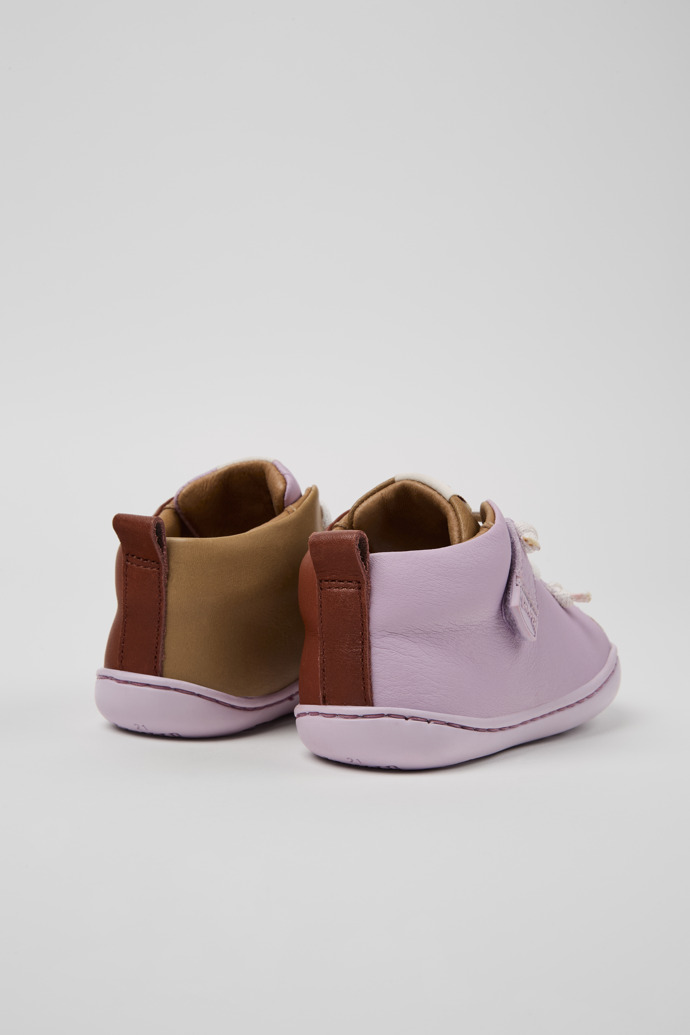 Back view of Twins Multicolor leather shoes for kids