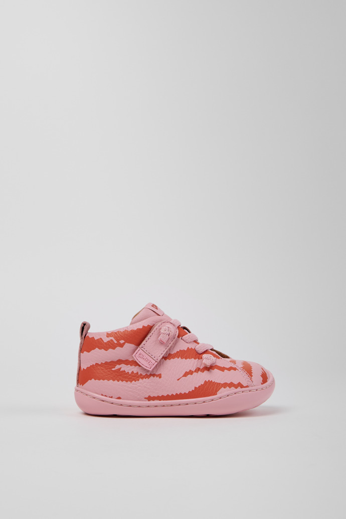 Side view of Twins Multicolor Leather Ankle Boots for Kids.