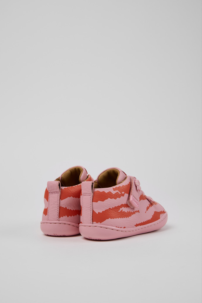 Back view of Twins Multicolor Leather Ankle Boots for Kids.