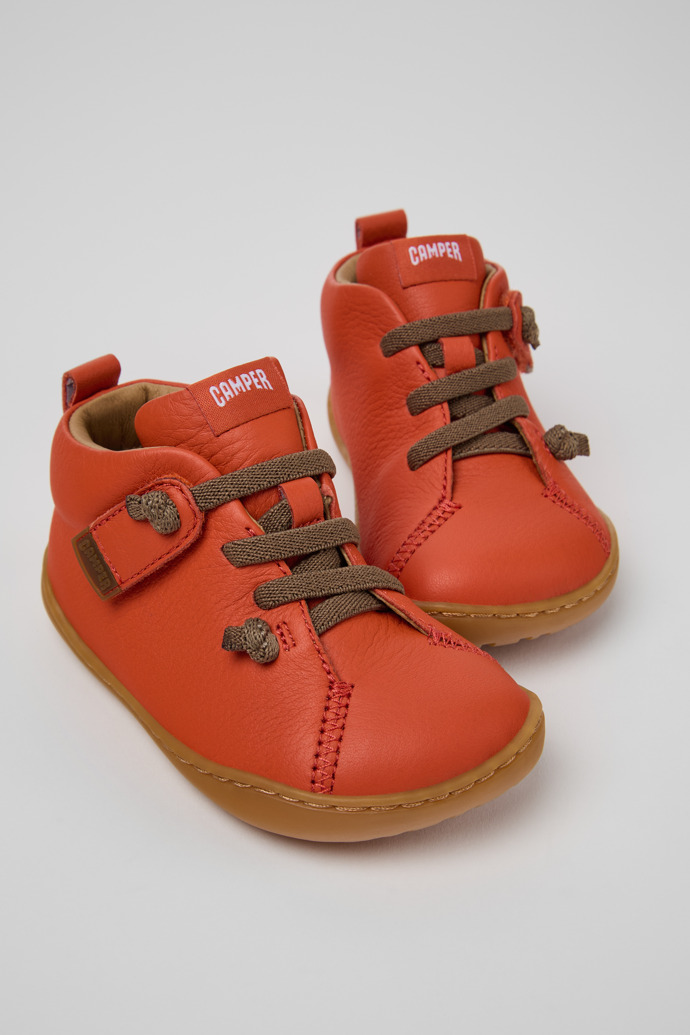Peu Orange Lederstiefeletten für Kinder.