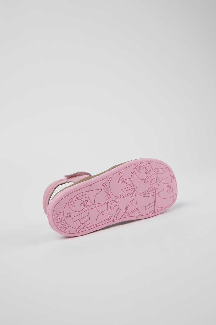 The soles of Bicho Pink Leather Sandal