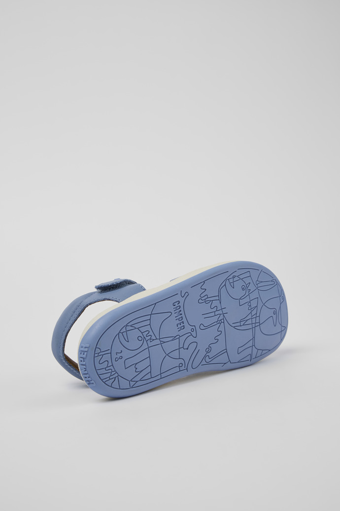 The soles of Bicho Blue Leather Sandal