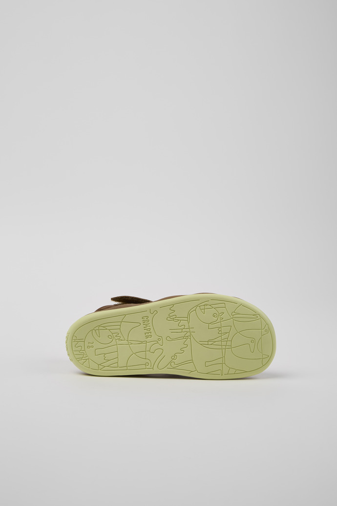 The soles of Bicho Brown Leather Kids' Closed Sandal.