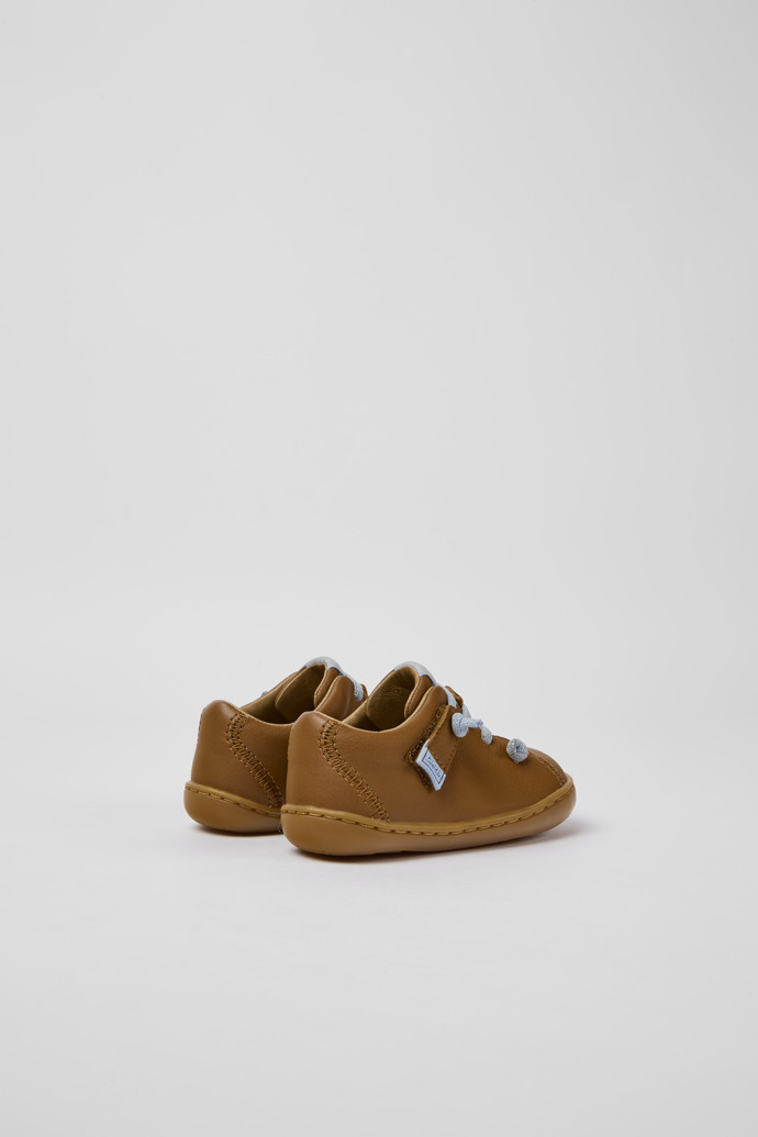 Back view of Peu Brown leather shoes for kids