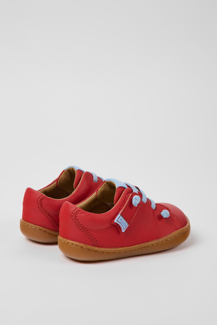 Back view of Peu Red leather shoes for kids