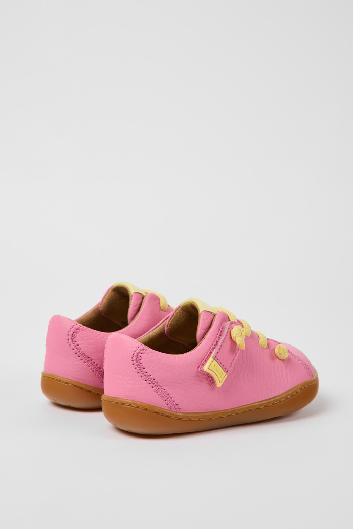 Back view of Peu Pink leather shoes for kids
