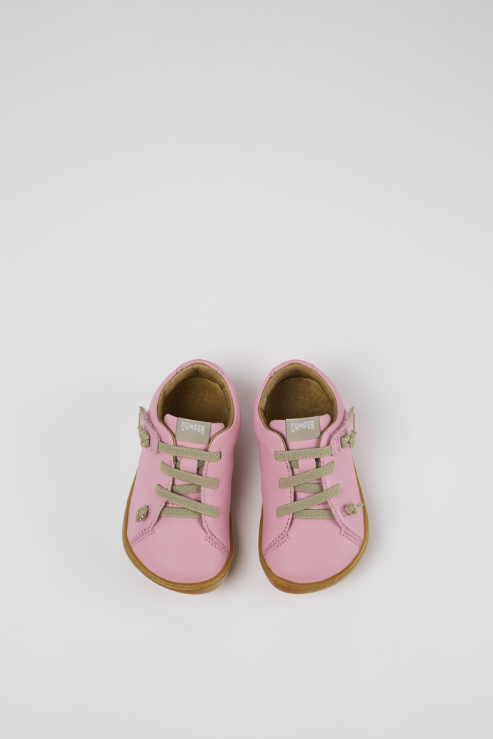 Peu Różowe skórzane buty typu basket