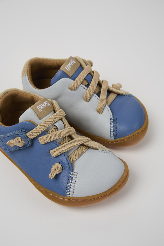 Close-up view of Twins Multicolor Nubuck and Leather Shoes for Kids.