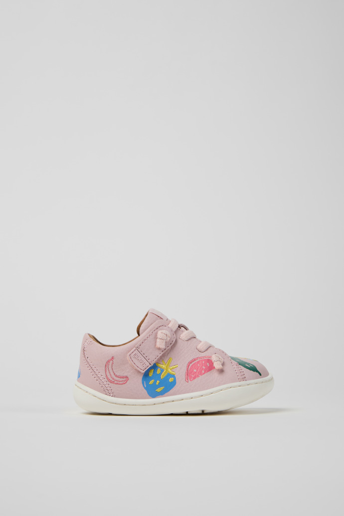 Side view of Twins Multicolor Leather Shoes for kids.