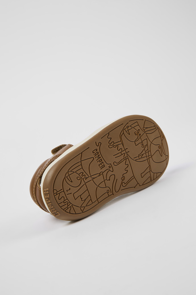 The soles of Bicho Brown Leather Sandal