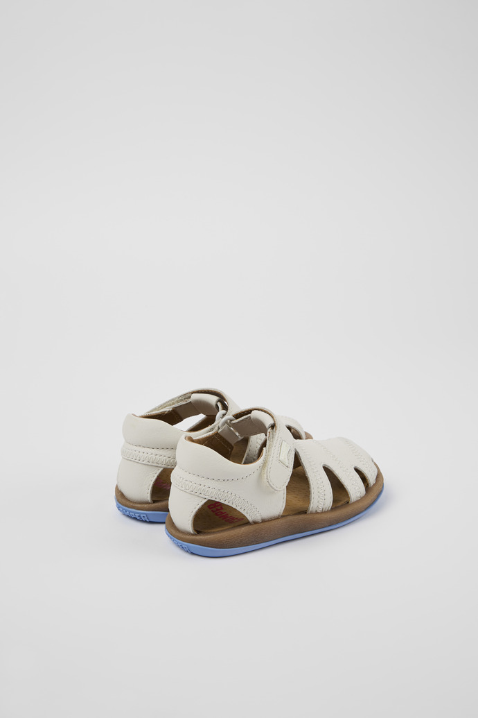 Back view of Bicho White Leather Sandal