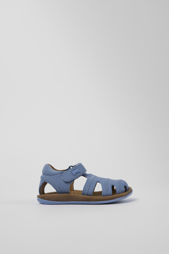 Side view of Bicho Blue Leather Sandal