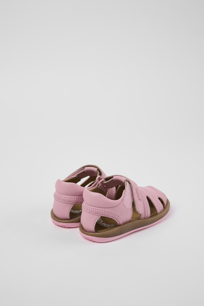 Back view of Bicho Pink Leather Sandal