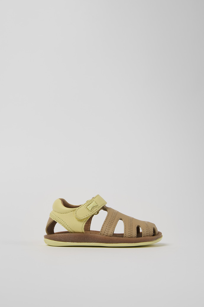 Side view of Twins Multicolor Leather Closed Sandal for Kids.