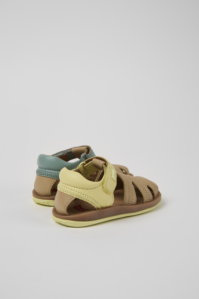 Back view of Twins Multicolor Leather Closed Sandal for Kids.