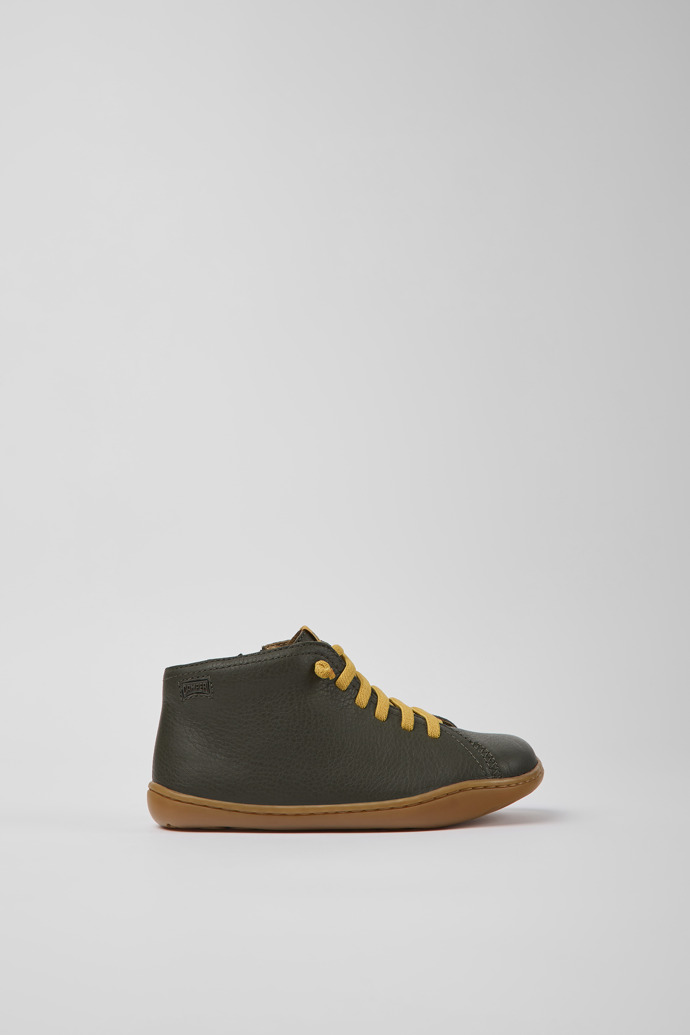 Peu Bottines en cuir vert pour enfant