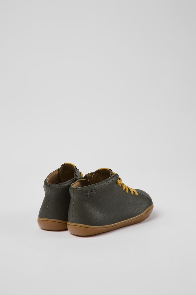 Peu Bottines en cuir vert pour enfant