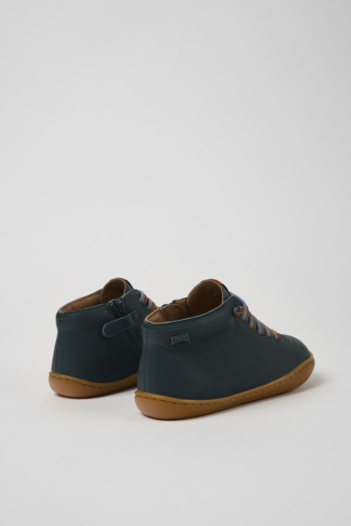 Peu Bottines en cuir vert pour enfant