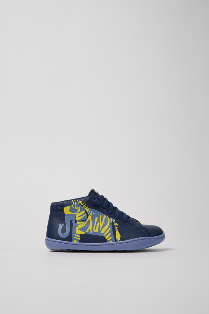 Side view of Twins Multicolor Leather Ankle Boots for Kids.