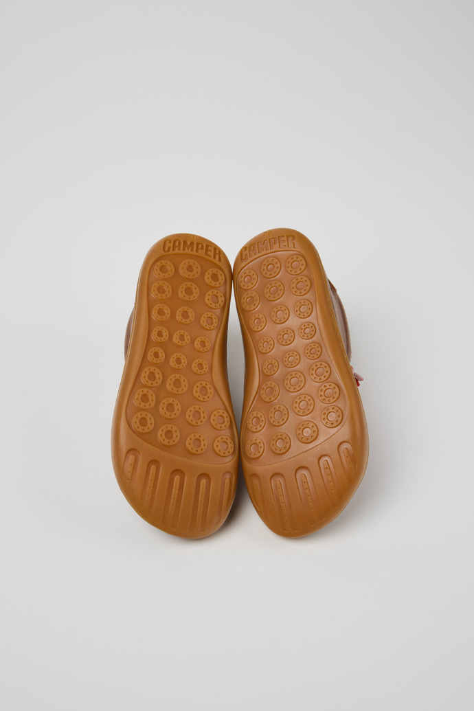 The soles of Peu Brown Leather Ankle Boots for Kids.
