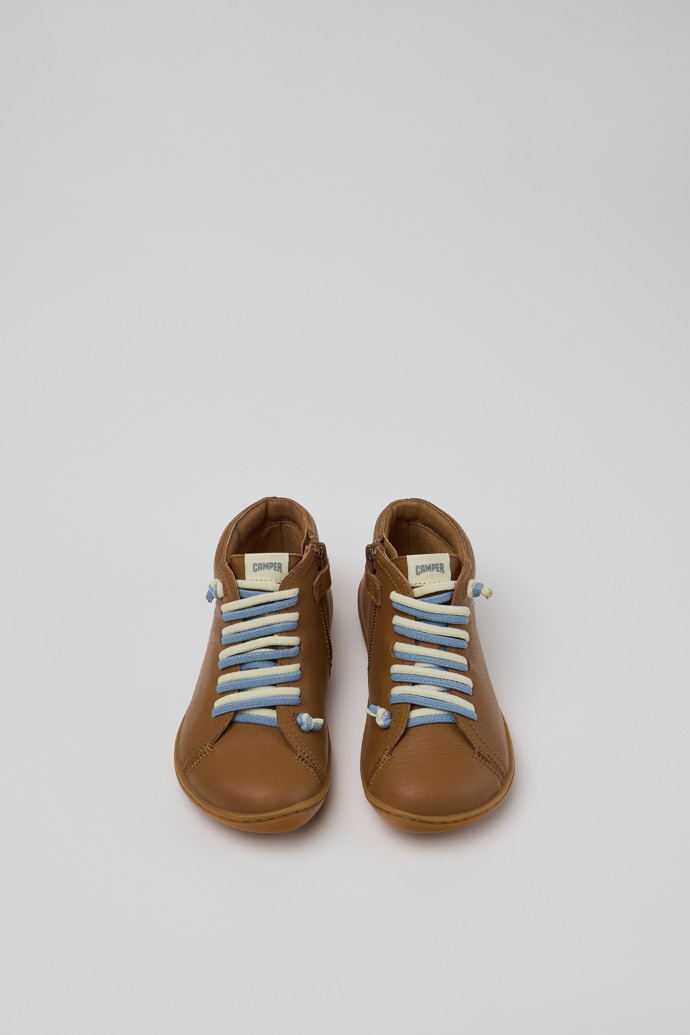 Overhead view of Twins Multicolor Leather Ankle Boots for Children.