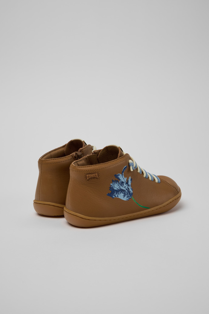 Back view of Twins Multicolor Leather Ankle Boots for Children.