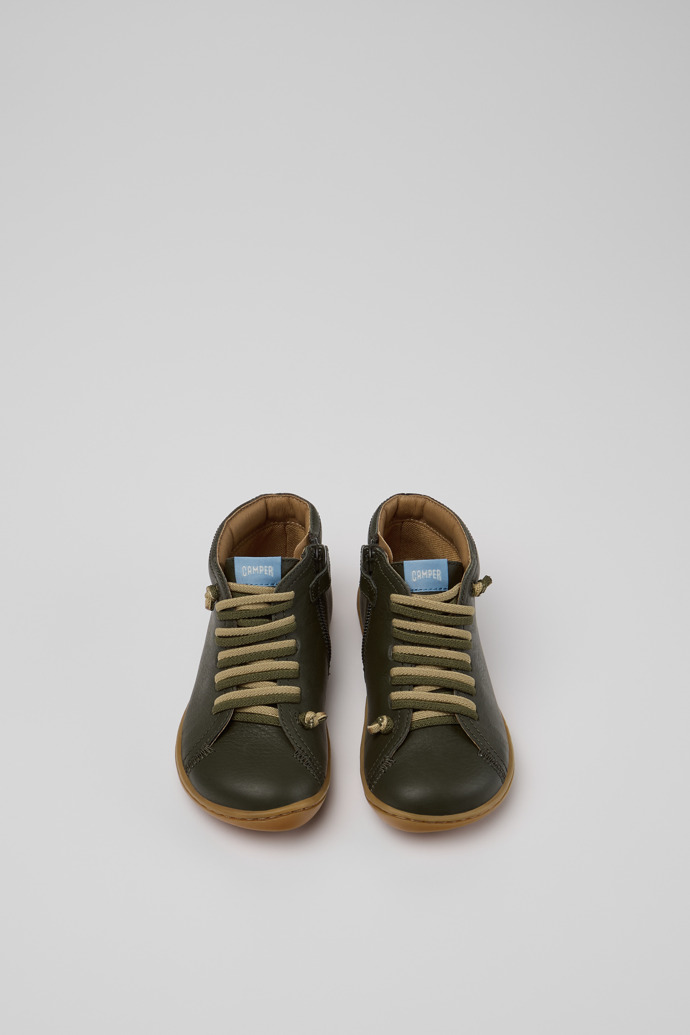 Peu Grüne Lederstiefeletten für Kinder.