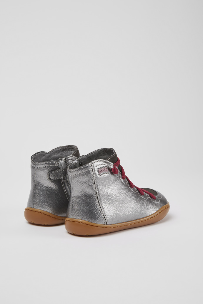 Back view of Peu Silver zip ankle boots