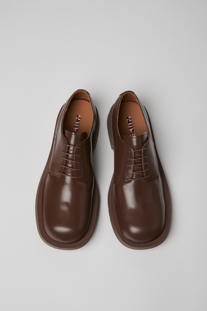 Overhead view of MIL 1978 Brown Leather Shoes