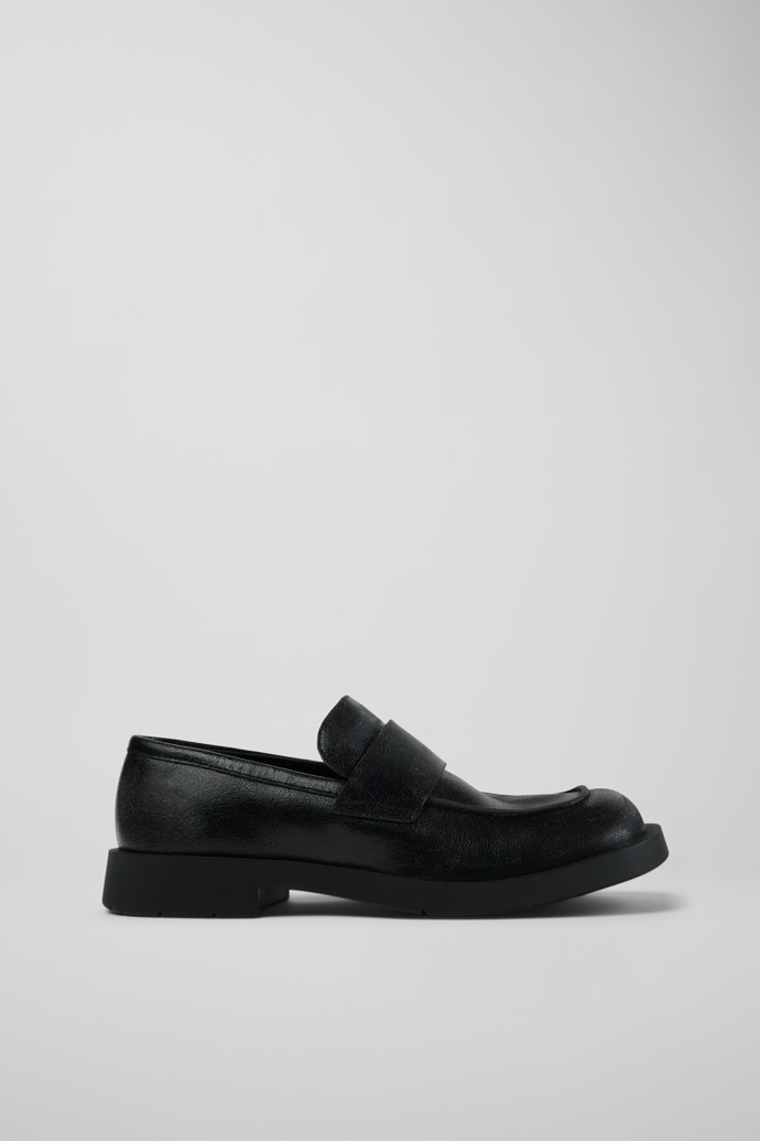 Side view of Mil 1978 Black Leather Loafers