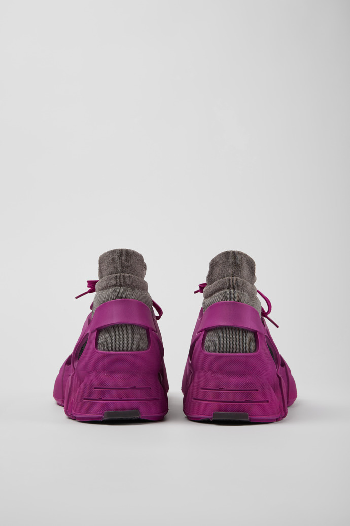 Back view of Tossu Purple caged sneakers