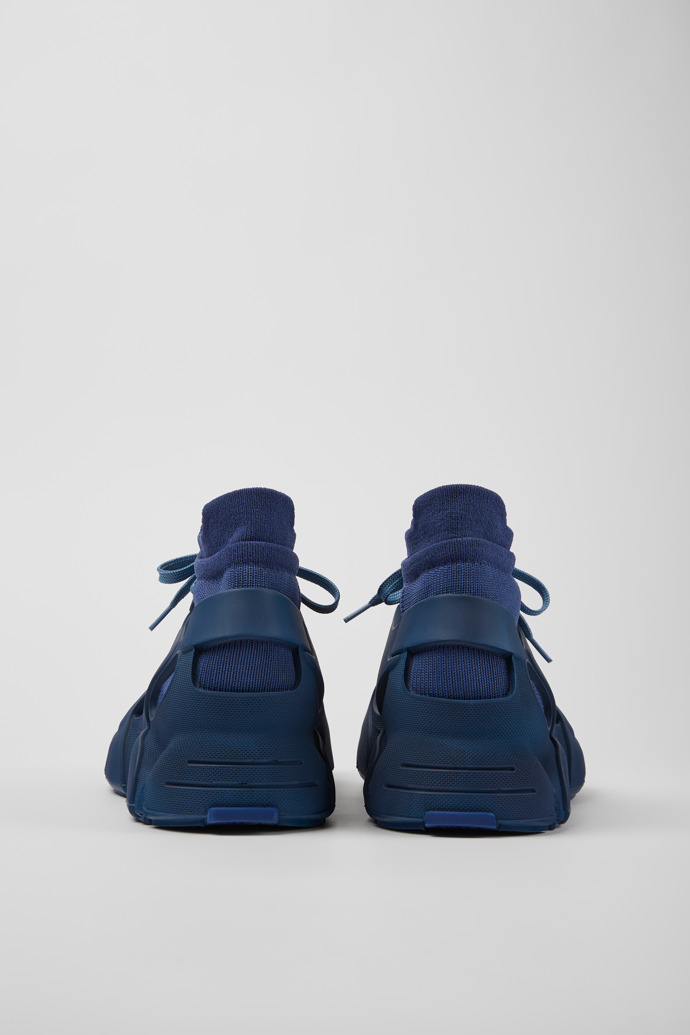 Back view of Tossu Blue caged sneakers