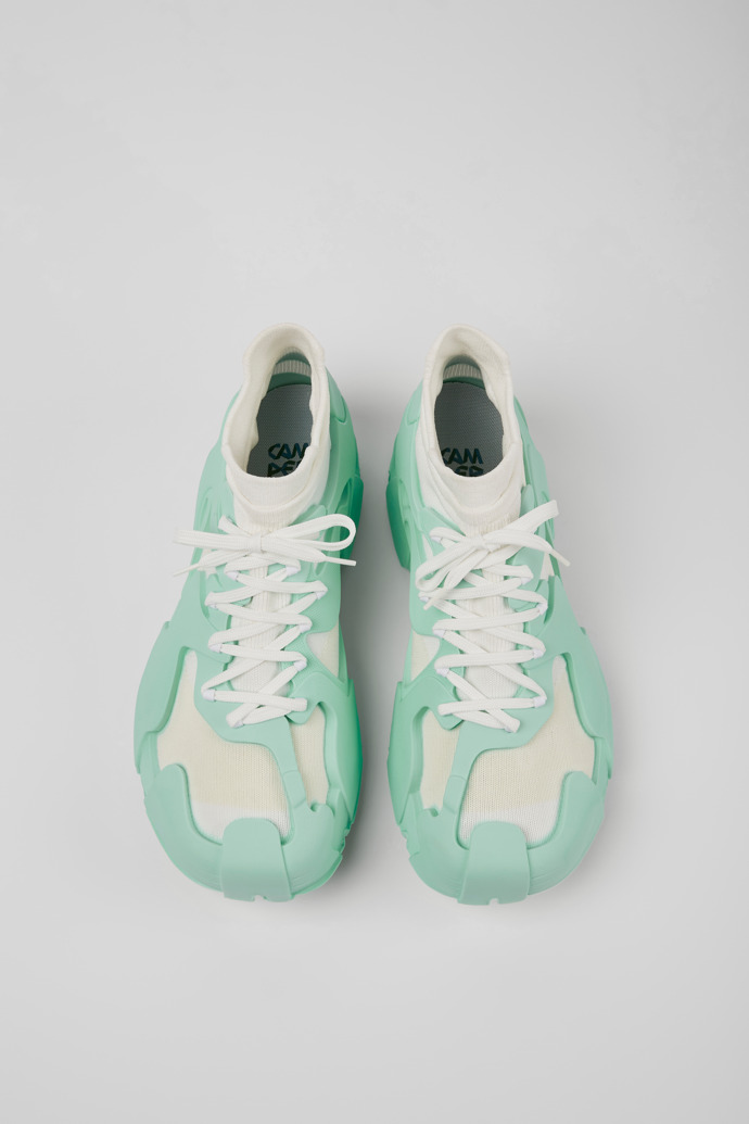 Overhead view of Tossu Light green caged sneakers