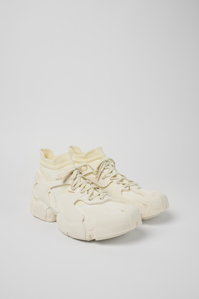 Front view of Tossu White Synthetic Sneaker