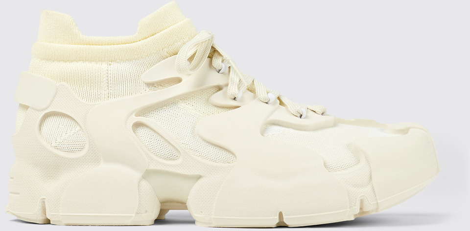 Side view of Tossu White Caged Sneakers