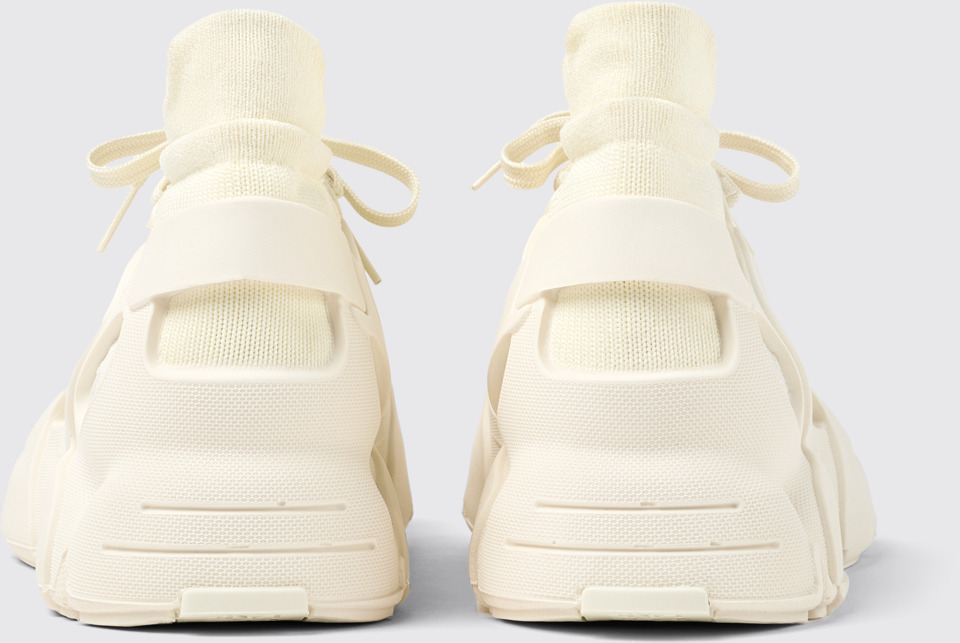 Back view of Tossu White Caged Sneakers
