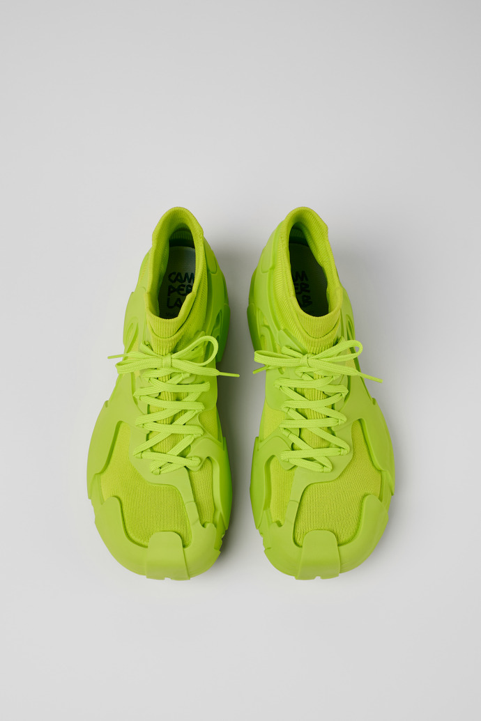 Overhead view of Tossu Green Synthetic Sneaker