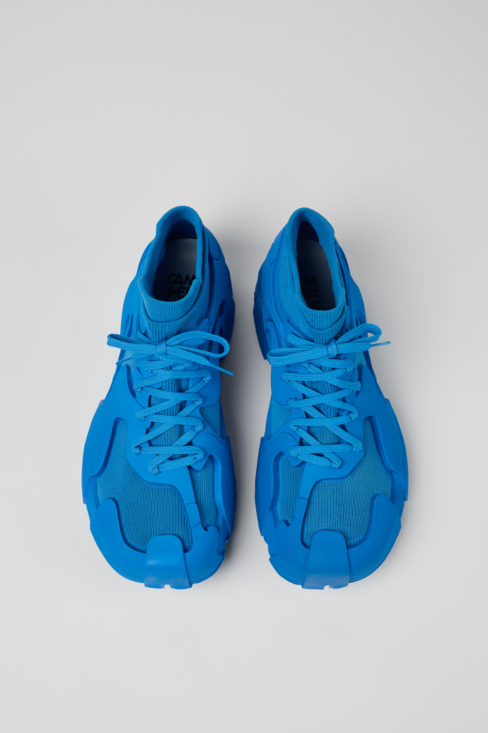 Overhead view of Tossu Blue Caged Sneakers