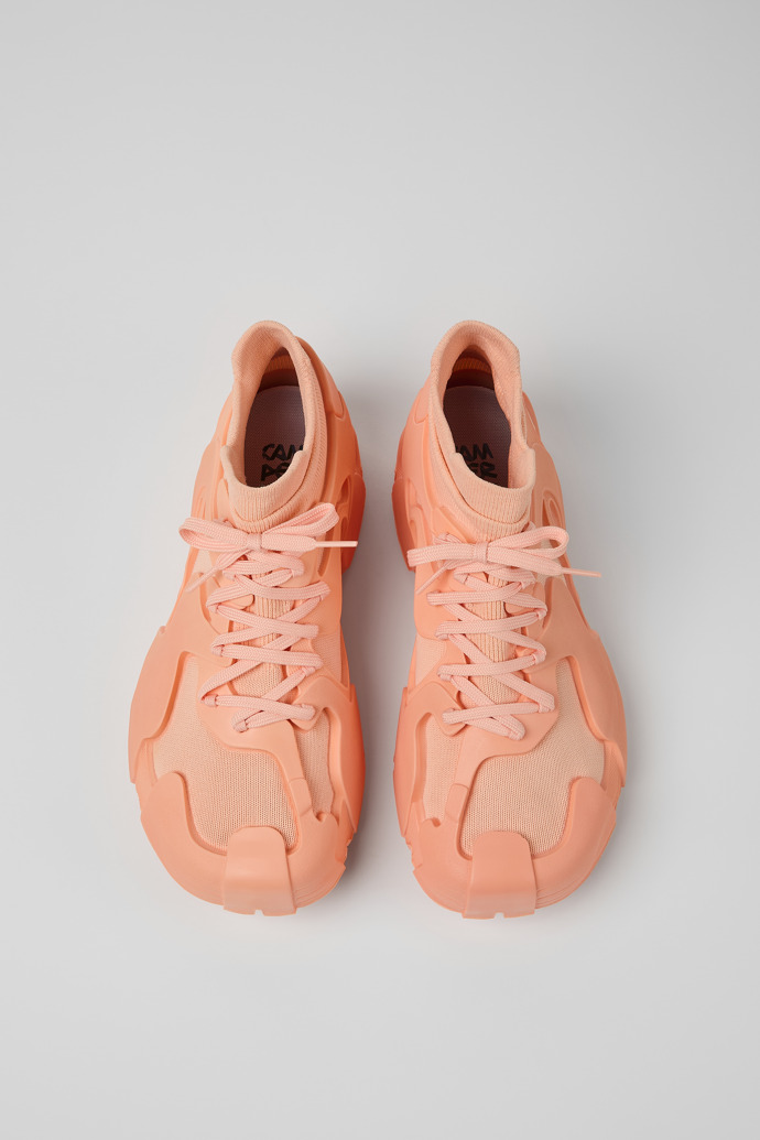 Overhead view of Tossu Pink Caged Sneakers