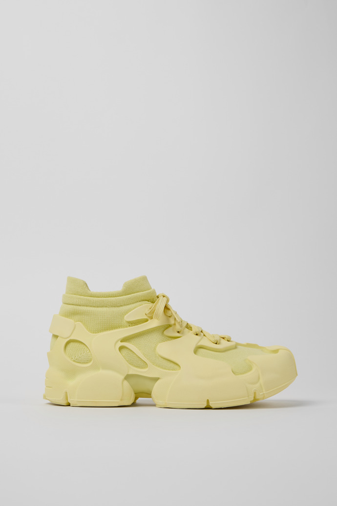 Side view of Tossu Yellow Caged Sneakers