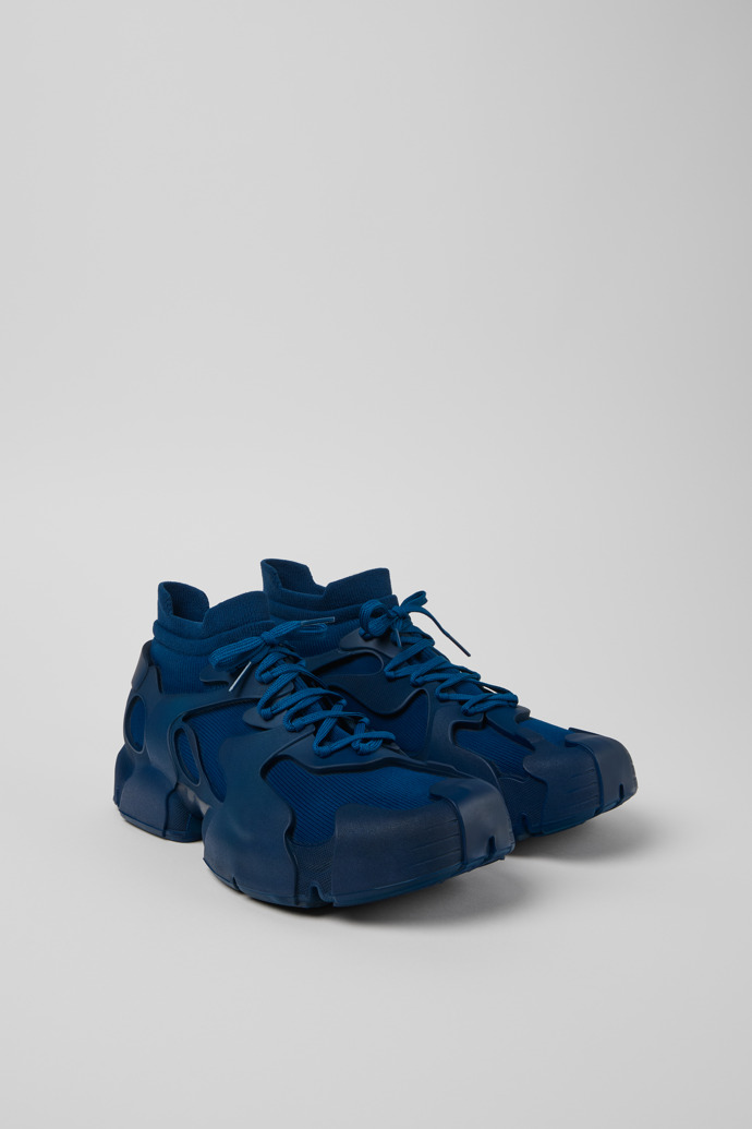 Front view of Tossu Blue Caged Sneakers