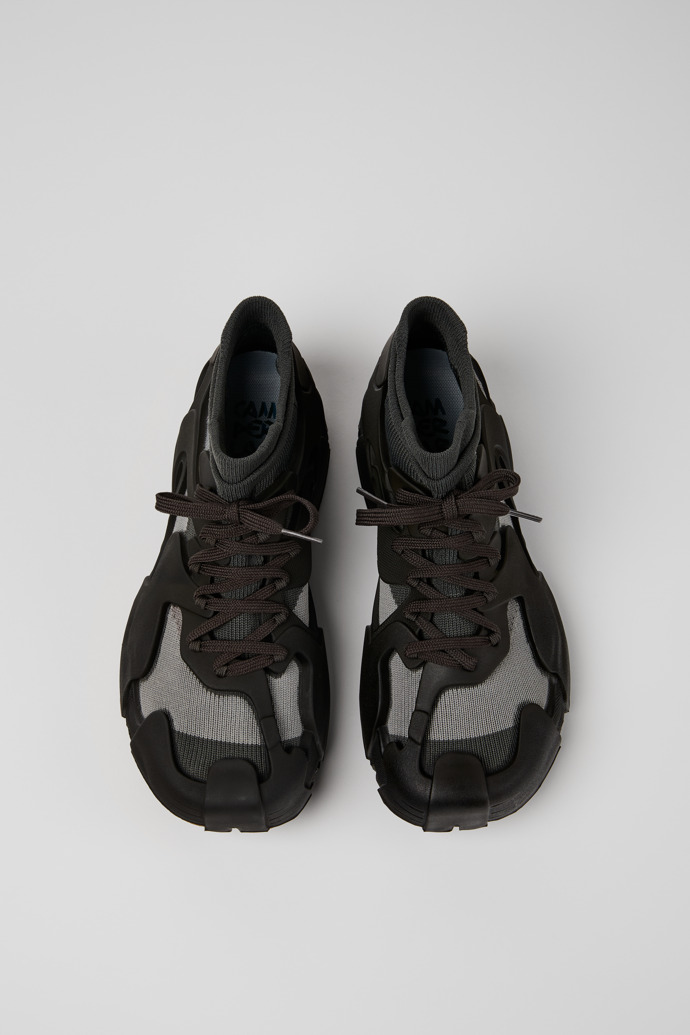 Overhead view of Tossu Gray Caged Sneakers